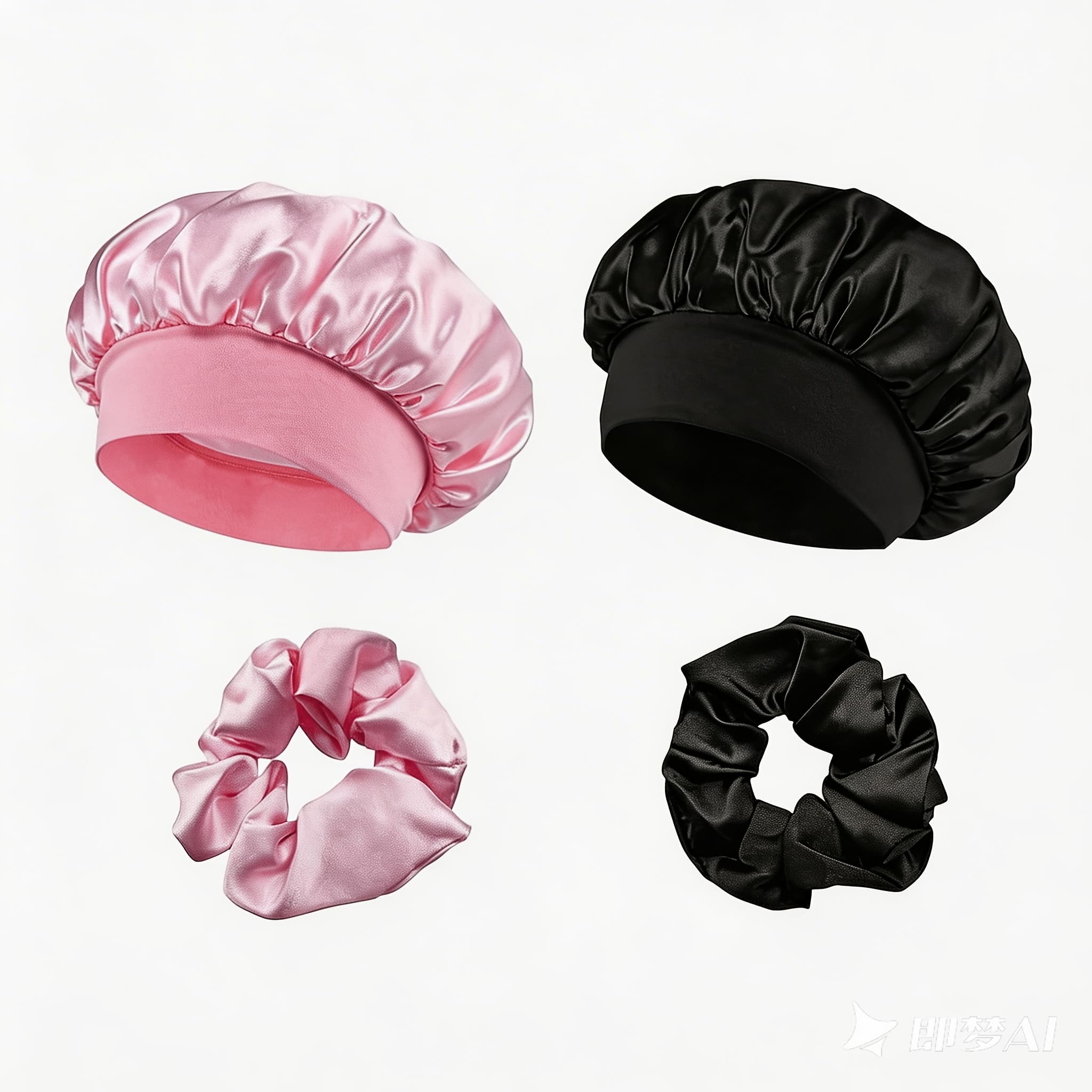 TEMU Set Of 2 Sleep Hoods, Adjustable Satin Hair Caps For Use, Breathable Bonnets For Women And, Includes 2 Hair Ties, Perfect For Overnight Wear