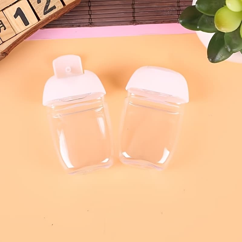 TEMU 5pcs/10pcs Pack Refillable Hand Sanitizer Bottles - Clear Plastic Travel Containers With Caps, Suitable For Liquids, , Creams, Alcohol-free Refillable For,, Office, Gym, -the-