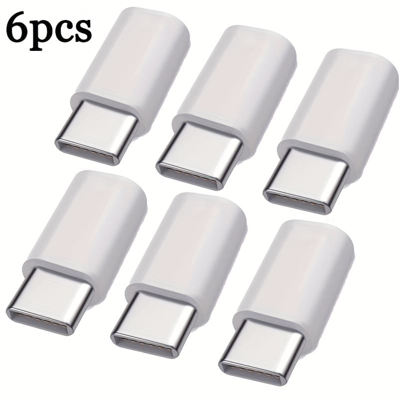 TEMU 6pcs Lightning To Usb C Adapter Fast Charging Data Transfer Compatible With Iphone 15/14/13, Ipad Pro/air, Galaxy, Durable Usb-c Female To Lightning Male Converter