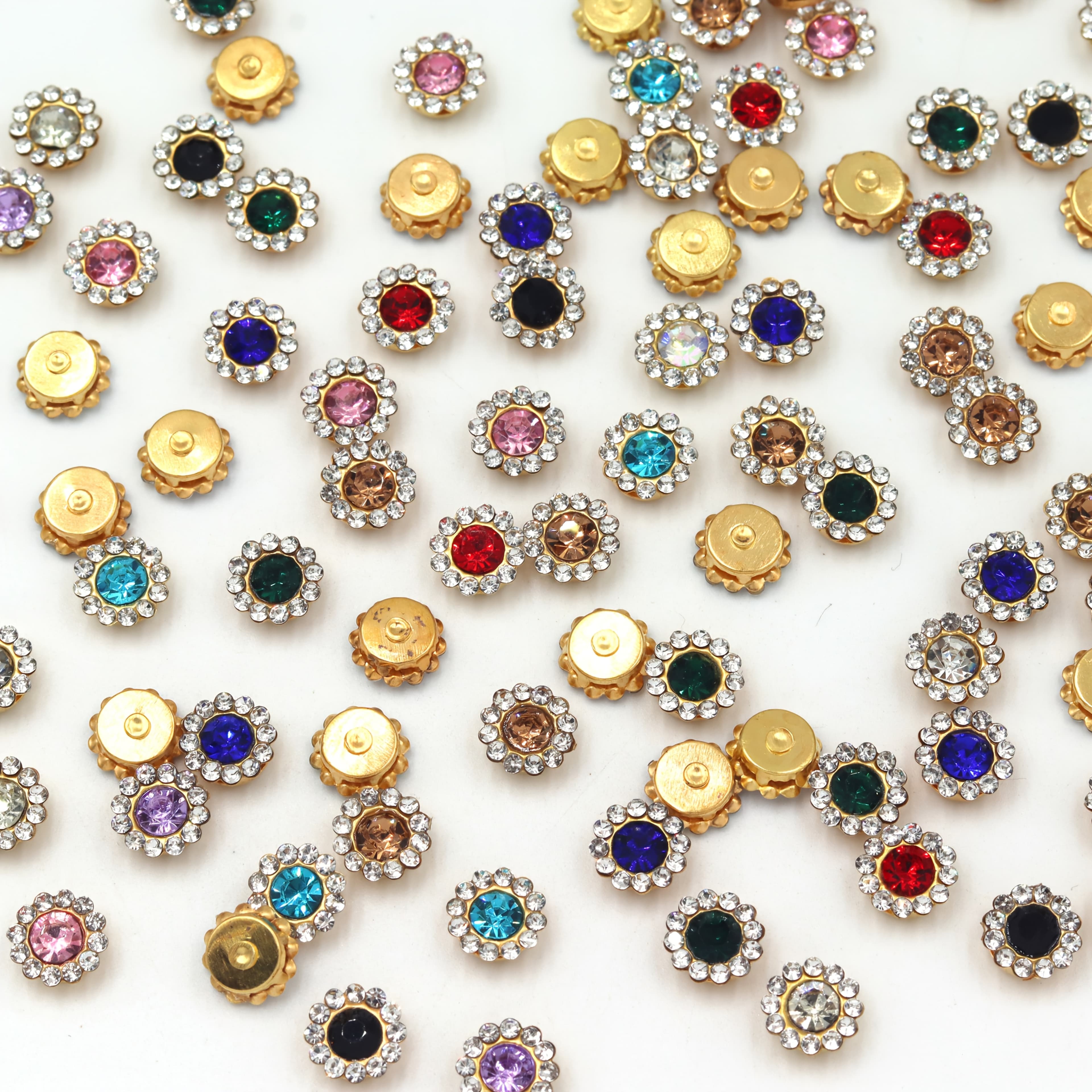 TEMU 100pcs 8mm/0.315in Mixed Color Resin Crystal Round Shape Diy Hand Sewing Clothing Shoes Hats Bags Decorative