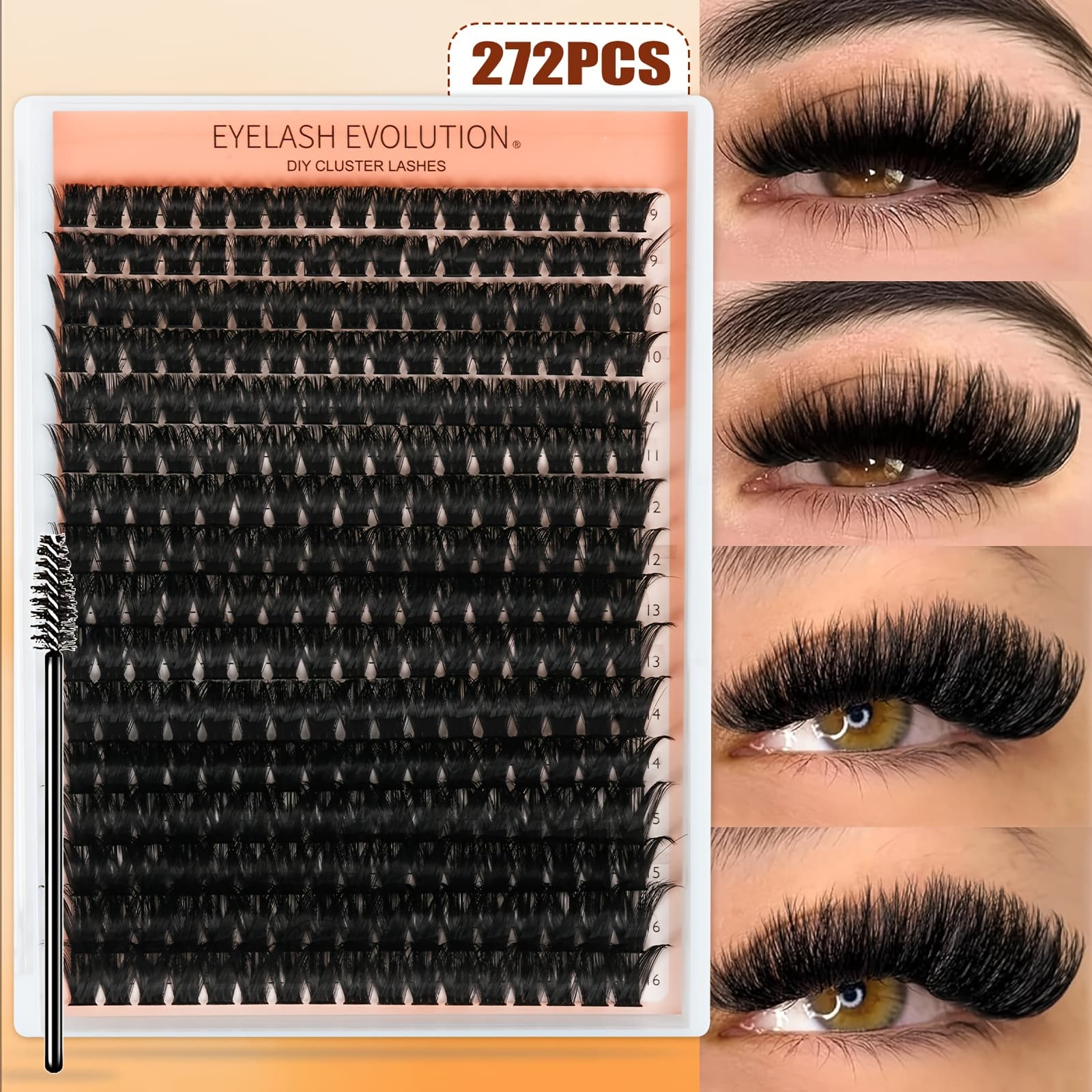 TEMU 100d 272pcs Lash Clusters 9-16mm D | Soft Reusable Eyelash Extensions | Individual Cluster Lashes For Lash Application