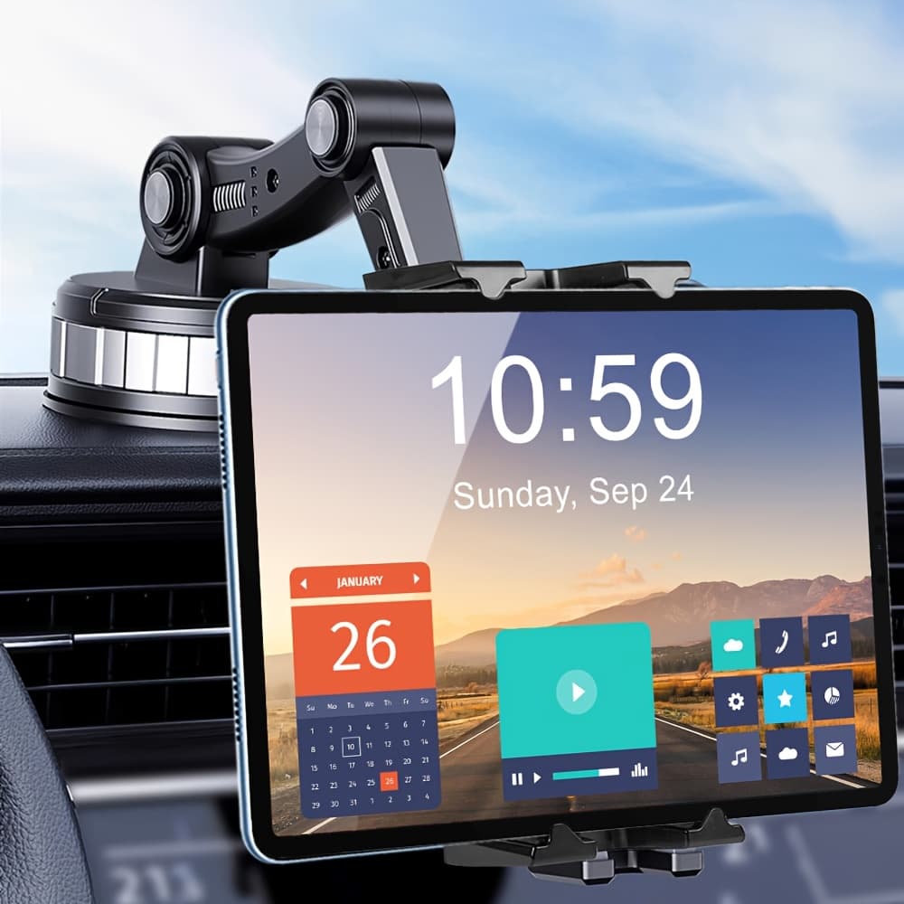 TEMU Car Tablet/cell Phone Holder Large Suction Cup Car Dashboard Holder Suitable For 4-17 Inch Cellphones And Tablets