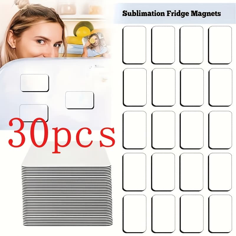TEMU 30/60pcs Sublimation Magnet Blank Refrigerator Magnet Blank Sublimation Refrigerator Magnet Bulk Soft Magnet Kitchen Decoration Refrigerator Magnet Blank Set