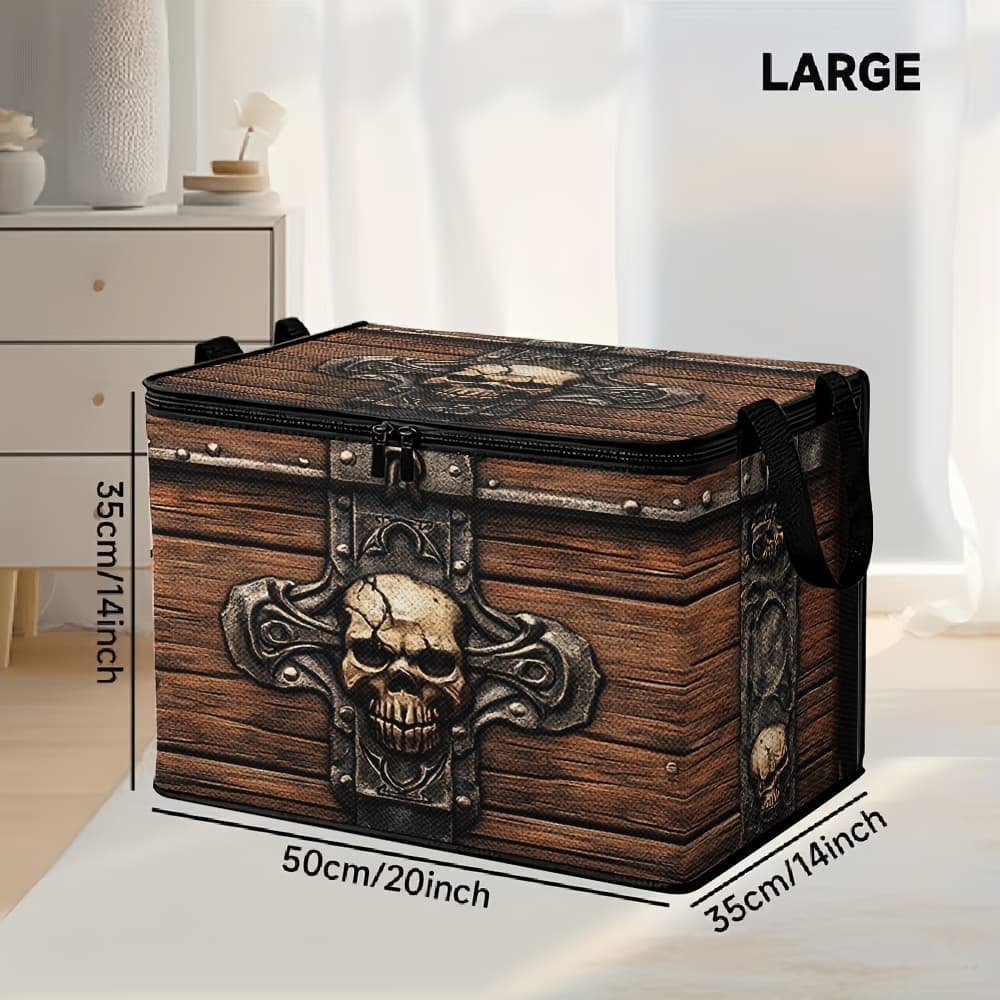 TEMU 1pc 2d Flat Storage Basket, Medieval Pattern Print Design, Polyester Lid, Ideal For Pet Supplies Laundry Car Trunk Living Room Organization, Shelf Baskets, 2d Flat, Shelf Baskets