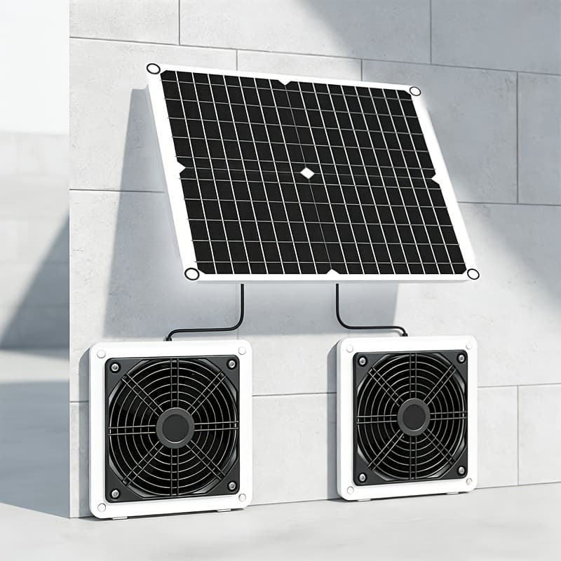 TEMU 40w Solar Powered Exhaust Fan Kit For Chicken Coop Without Battery, Solar Exhaust Fan For Shed, Greenhouse, Dog House, Solar Powered Fan For Intake Or Exhaust Vent Cooling