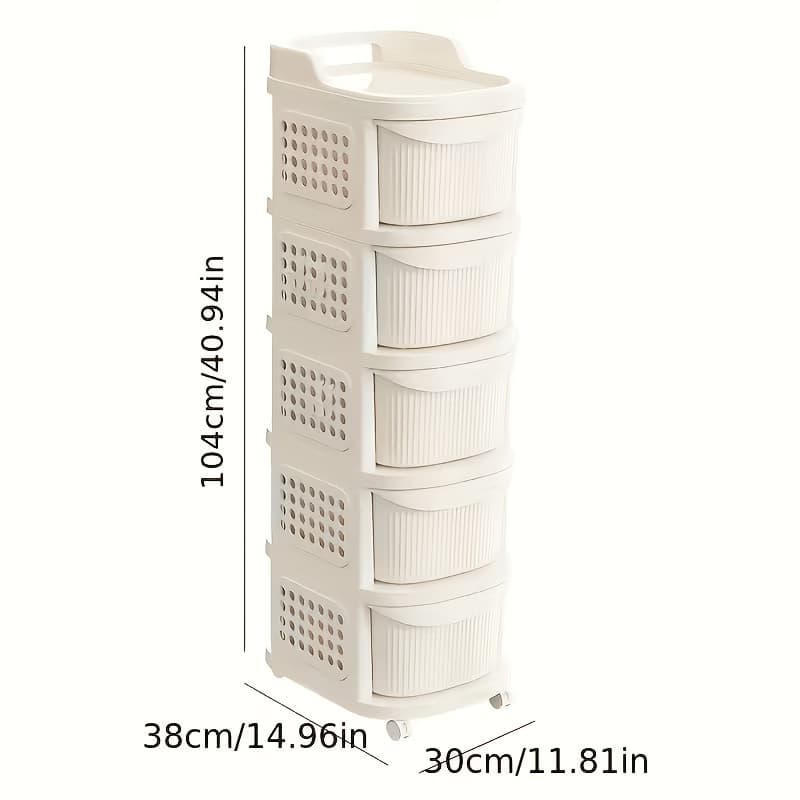 TEMU 1pc Unique And Fashionable Large-capacity Trolley With Drawers, Easy To Assemble, Suitable For Offices And Studies. Office Supplies And Additions, Storage And Organization, Durable