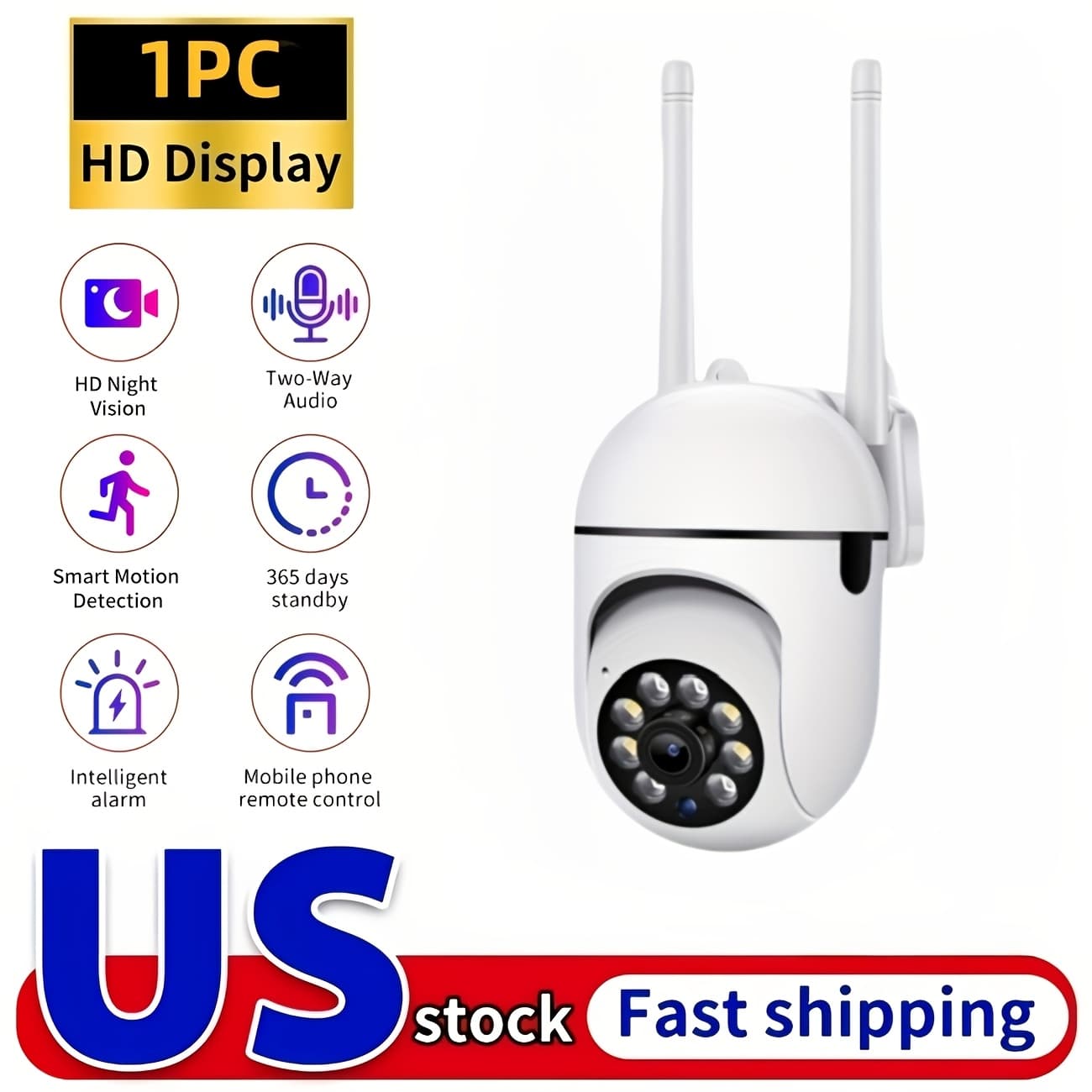TEMU Upgraded Outdoor Camera, 5mp Hd, Audio, Hd Night Vision, Vehicle/pet/child Motion Detection, Push, Remote App Control, Multi-user , Real-, 24/7 Recording, Cloud Storage & Sd Card