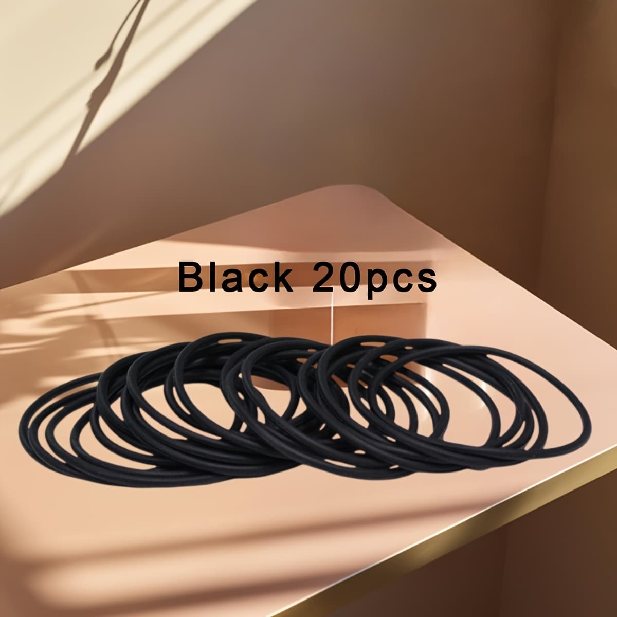 TEMU 20pcs Black And White Small Solid Round Silicone Wristbands, Elastic And Durable Small Round Bracelets, Suitable For Daily Wear And Gifting