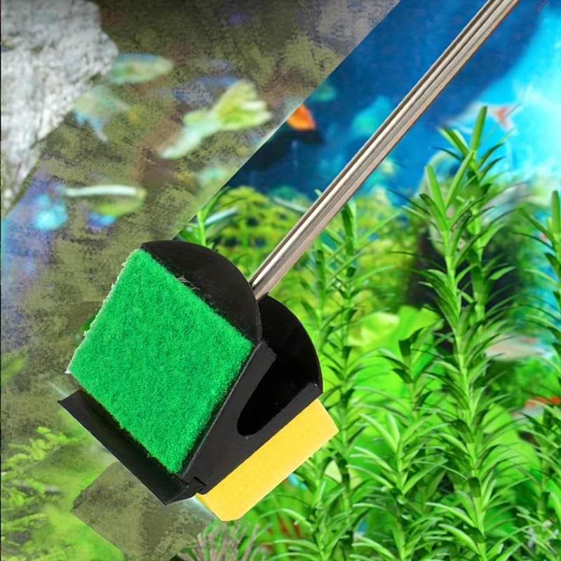 TEMU 1pc Aquarium Fish Tank Glass Plant Cleaning Brush Floating Window Algae Accessory Tool High Quality