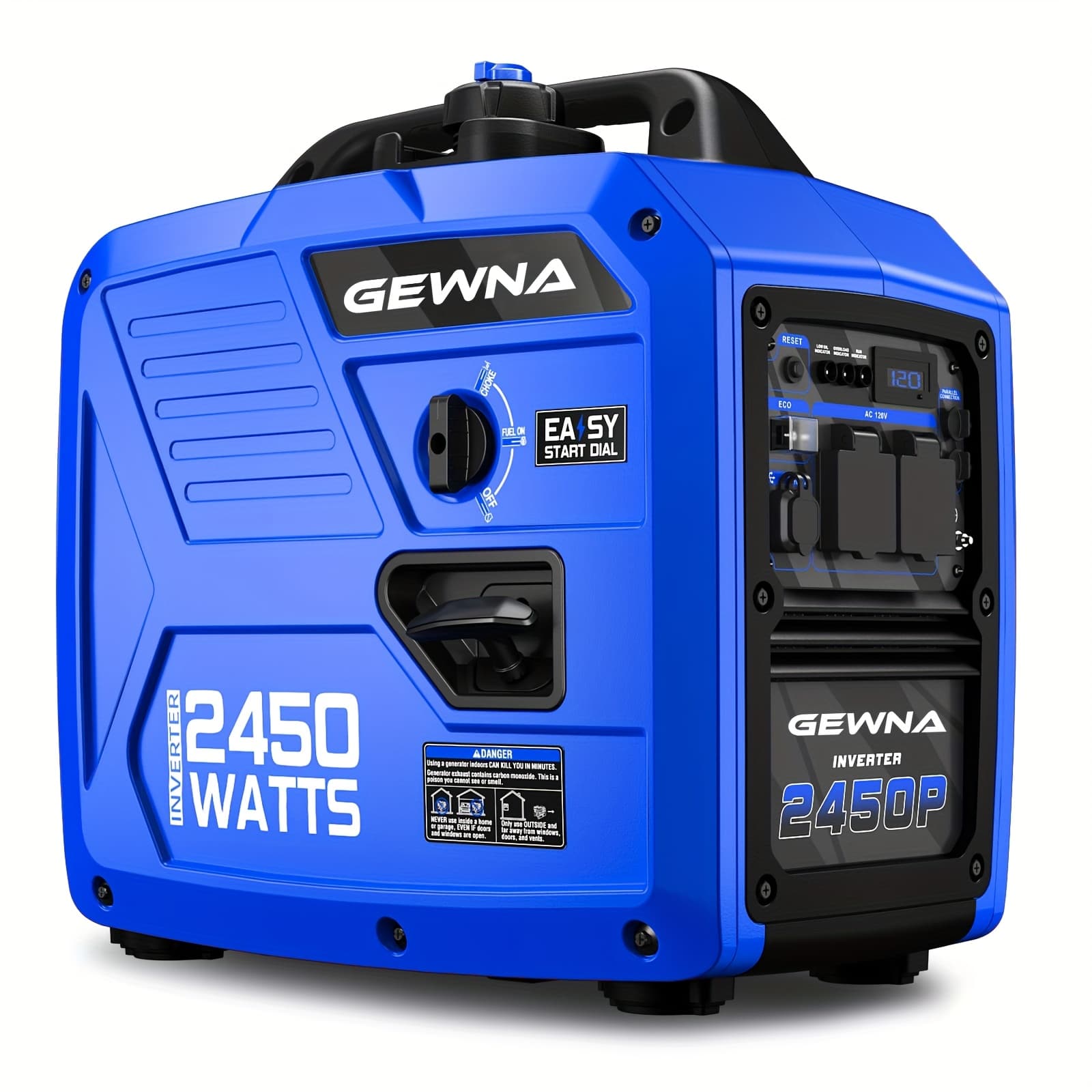 TEMU 2450w Portable For Home Use, Outdoor Generator For Camping Outdoor Emergency Power Backup, 1.6gallon Large Fuel To 8.3 Hours Use, Epa