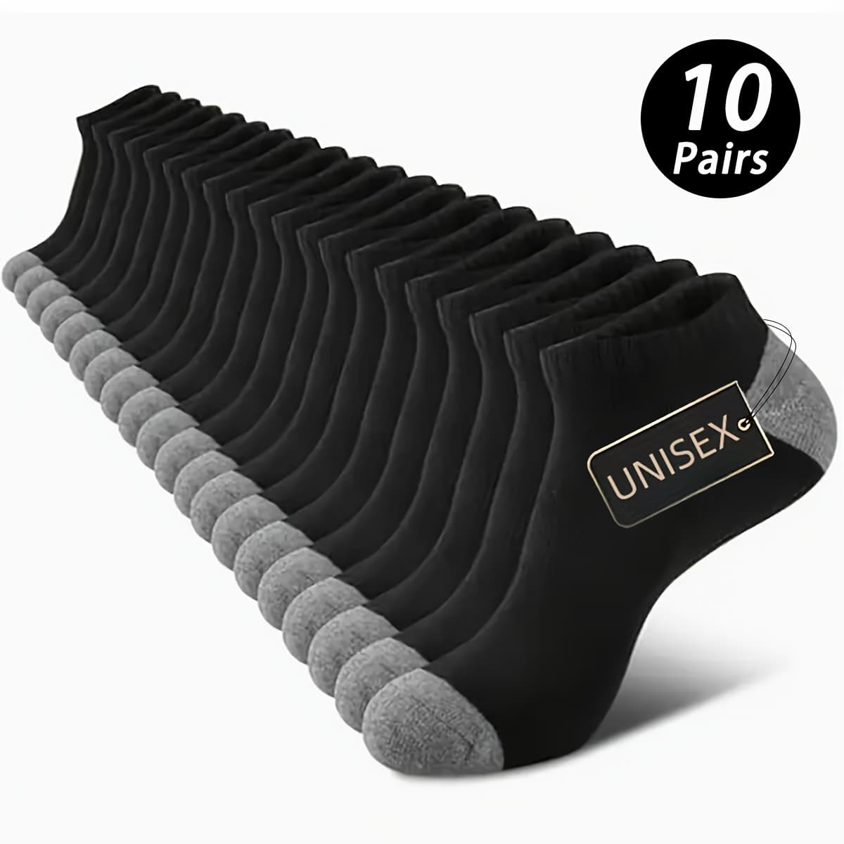 TEMU 1/5/10 Pairs Of Men's & Women Breathable Mesh Sports Socks - Moisture-wicking Elastic Cuffs, Classic Solid For Running, Fitness & Outdoor Activities - , Hand Wash Or , Sock Set, Random