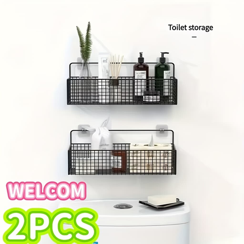 TEMU 2pcs Adjustable Bathroom Shelf, Wall-mounted Bathroom Shelf, Suitable For Bathroom And Kitchen, Making Your Room More Tidy