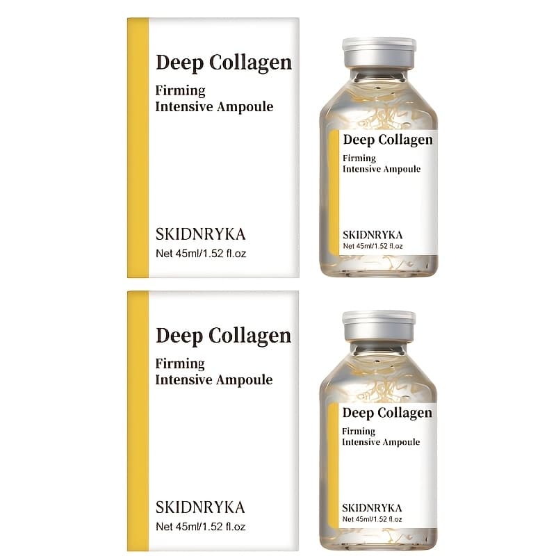 TEMU Free 2pcs Collagen 2-pcs*45ml, Enriched With Niacinamide And Hyaluronic Acid, For Deep Hydration, Collagen Firming, Plumping, Light Beige, And Skin Tightening. A Serum Suitable For Types