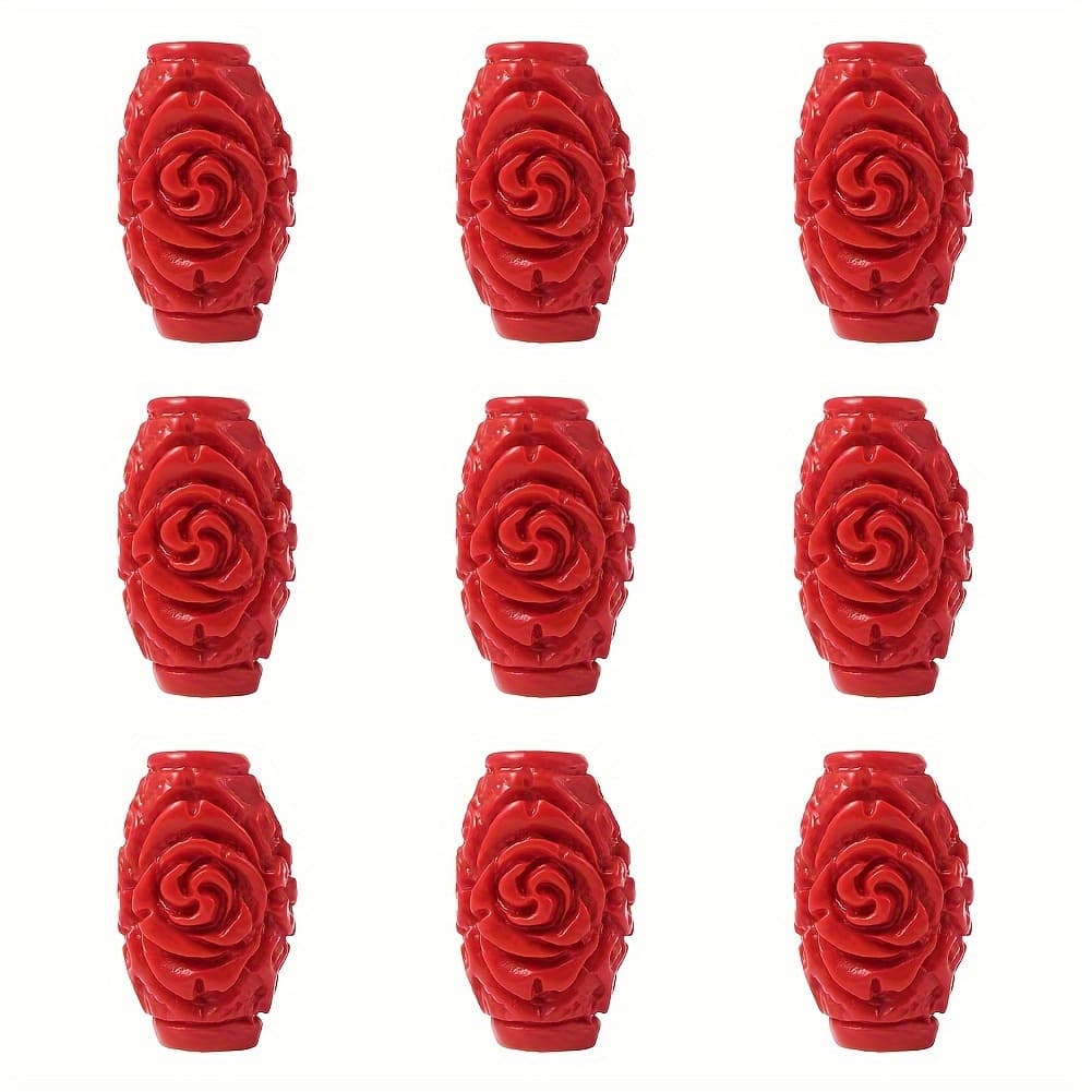 TEMU 50pcs Carved Beads, Shape, Color, 16~17.5x9.5x9.5mm, Hole: 2.5mm, For Earring Necklace Bracelet Jewelry Crafts Making