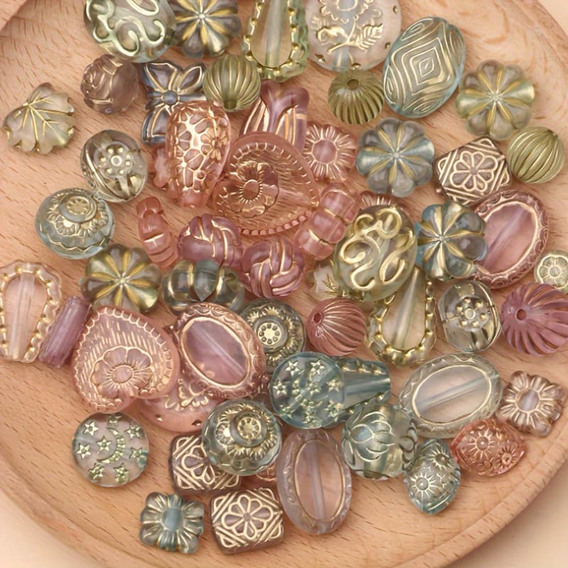 TEMU 40g 1 Pack Mixed Three-dimensional Fashion Acrylic Colorful Paint Bead Flower Oval Special-shaped Loose Beads Jewelry Mobile Phone Chain Bracelet Hair Additions Bag Materials