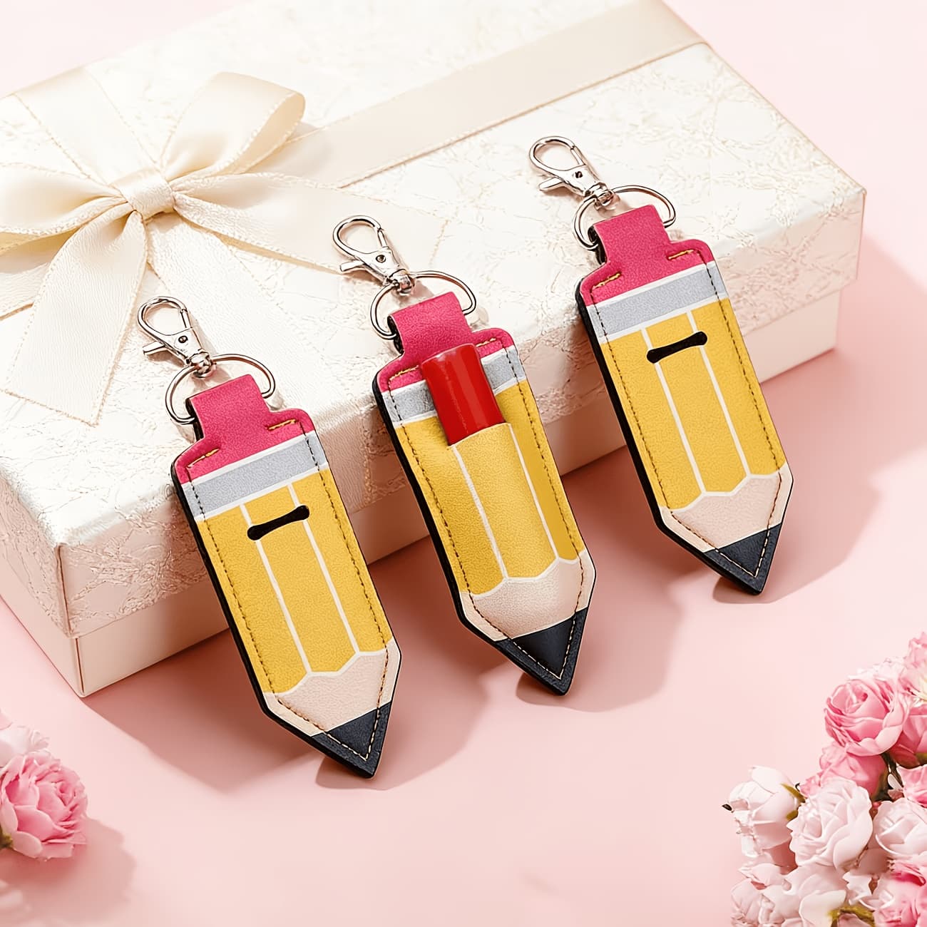 TEMU 3 Keychains, Key Rings, And Bag Pendants With Storage Function For Storing Small Items | Compact Synthetic Rubber Storage Bag With Hook, Is An Ideal Gift For Women And Educators