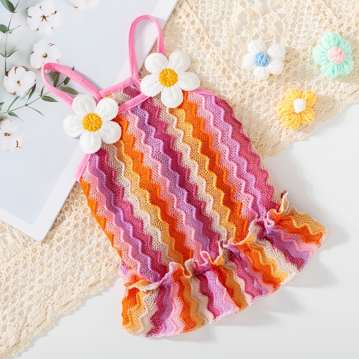 TEMU Lightweight Floral Spaghetti Strap Dress For Pets Like Cats And Dogs