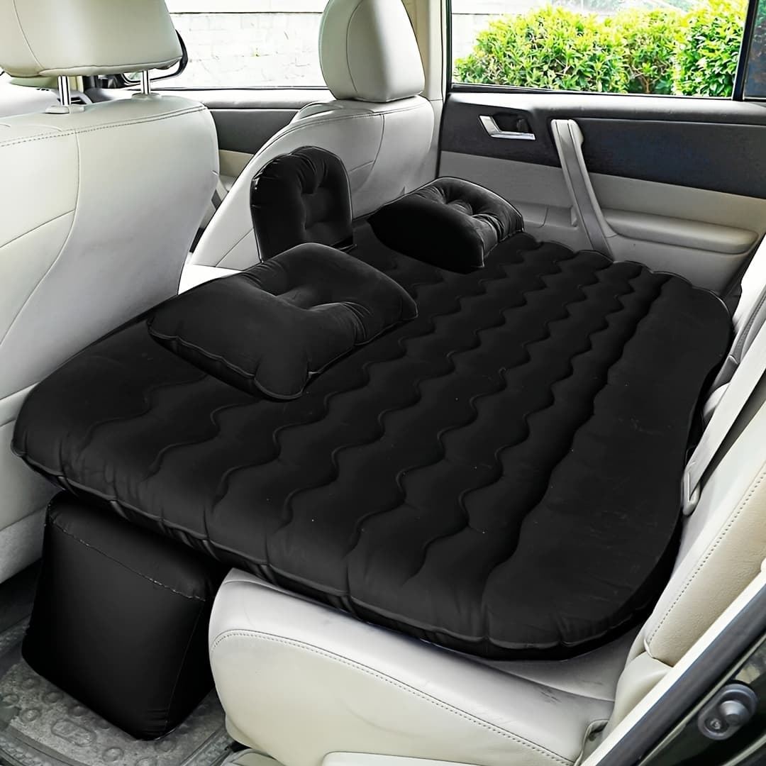TEMU 1pc Inflatable Mattress Car Back Seat Mattress With Pillow Outdoor Camping Sleeping Pad For Travel