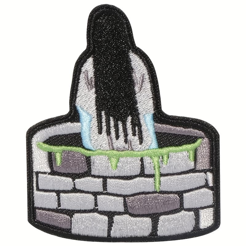 TEMU 1 Pack Well Embroidered Patch, Horror Movie Inspired Patches Iron On Backing, Sewing On Embroidery Applique For Decoration, Hat. Backpack, Jacket, Jeans