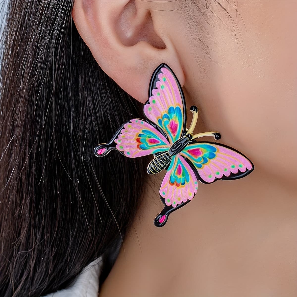 TEMU Elegant Fashion Versatile Light Luxury Vibrant Summer Style Stud Earrings