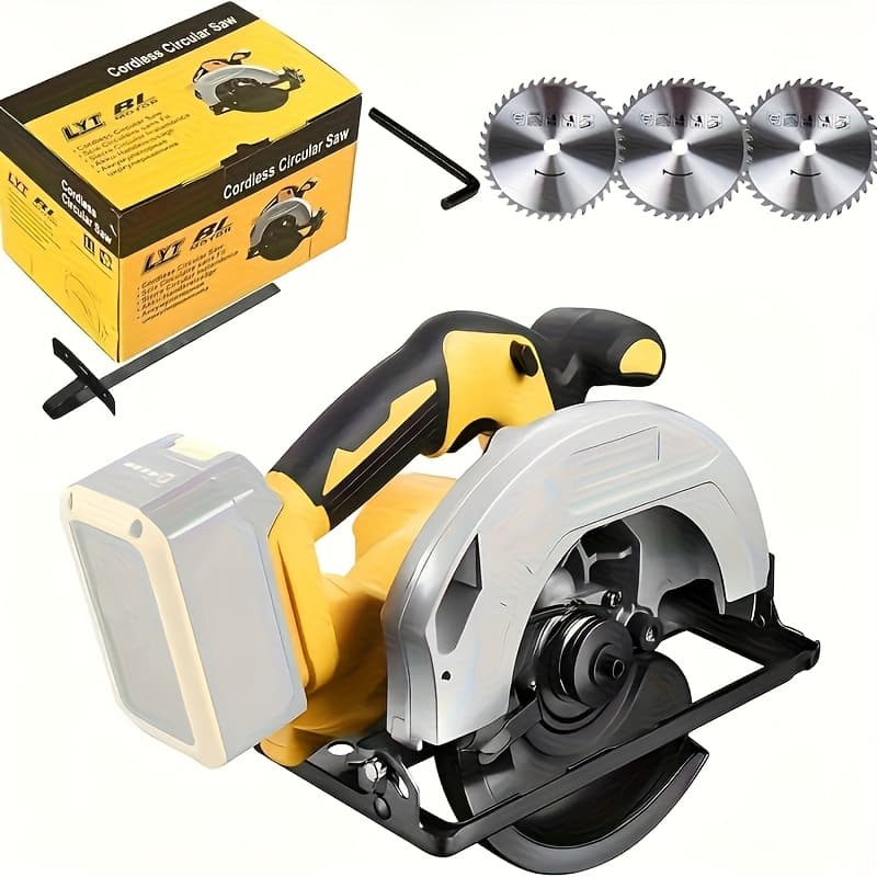TEMU Cordless Circular Saw For 20v , 7-1/4 Inch Brushless Power Circular Saws, 0-50 Degree , Lightweight With 2 For Woodworking, Stone & Plastic, Tool Only