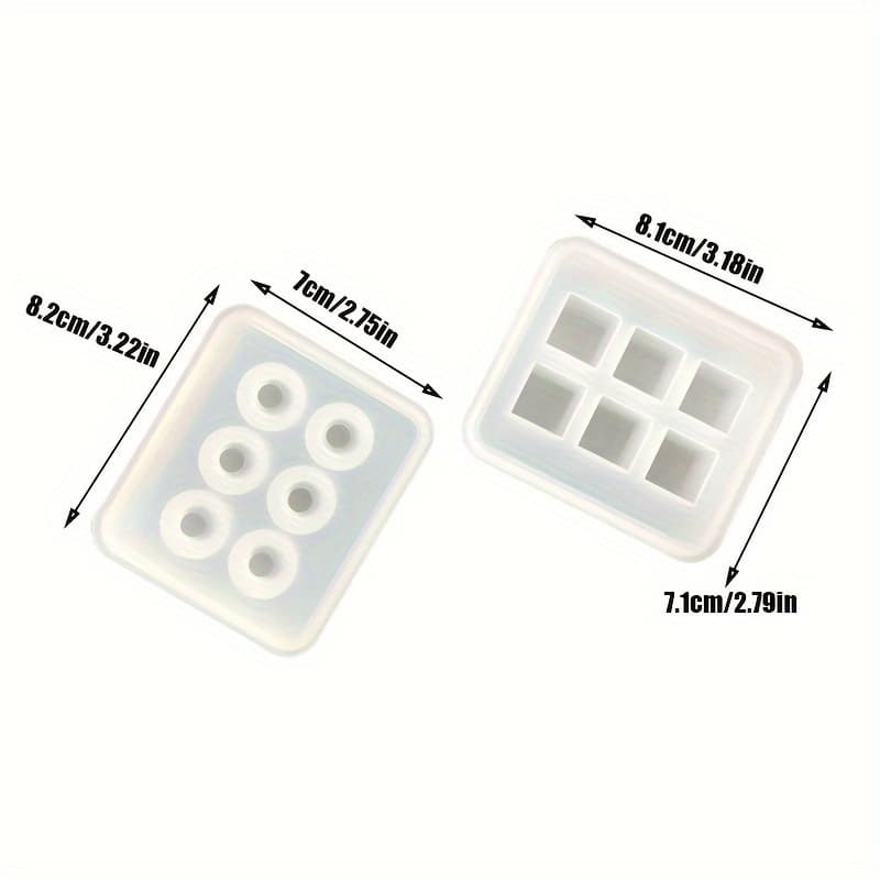TEMU 2 Sets Of 6-hole Epoxy Resin Molds For 16mm Square And Round Glue Epoxy Resin Molds, Pendant Ball Cube Decorative Molds For Resin Casting