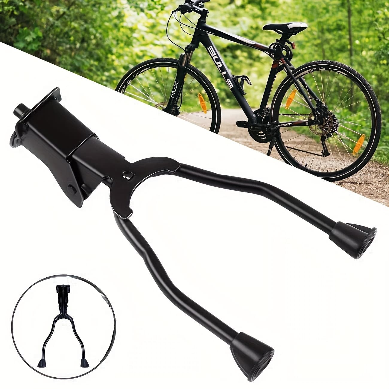 TEMU Bike Kickstand, Double Leg Iron Kickstand, Stand For Mountain Bikes & Road Bikes - Durable & Stable - For Cycling Enthusiasts - Great Gift For Cyclists