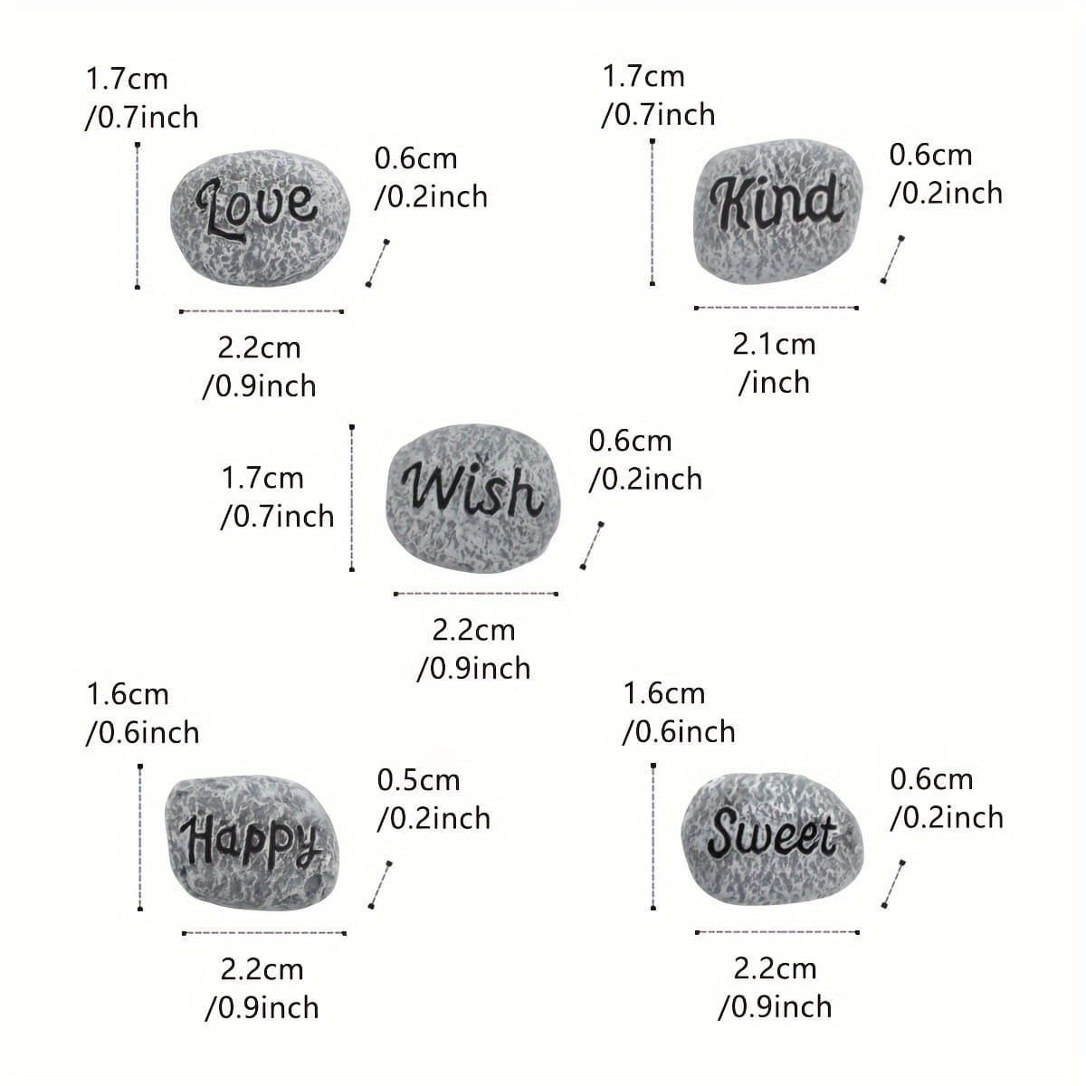 TEMU A Set Of 5 Mini Stone Decorations, From Resin, Designed For Succulent Plant Embellishments, Garden Decor, Bonsai Pathway Decorations, Miniature Garden Pot , And Aquarium Landscape