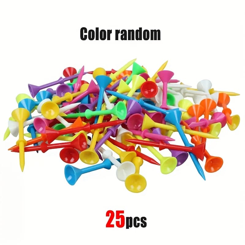 TEMU 8/12/18/25pcs Golf Tees, Golf Ball Tees, Lightweight And Compact, Convenient To Use, Random Mixed Colors , Professional Golf Ball Base, Golf Course Additions