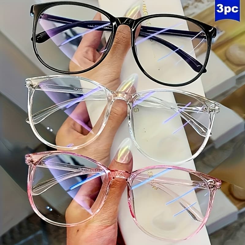 TEMU Large Rectangular Glasses - Frame, Lightweight Durable Plastic, Unisex Accessory
