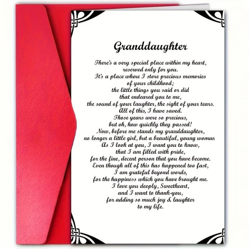 TEMU 4pcs ( 2 Envelopes+2 Greeting Cards) High End Granddaughter Birthday Cards With Envelopes, Wishes, 4. 7x7. 1 Inches - Perfect Souvenir For