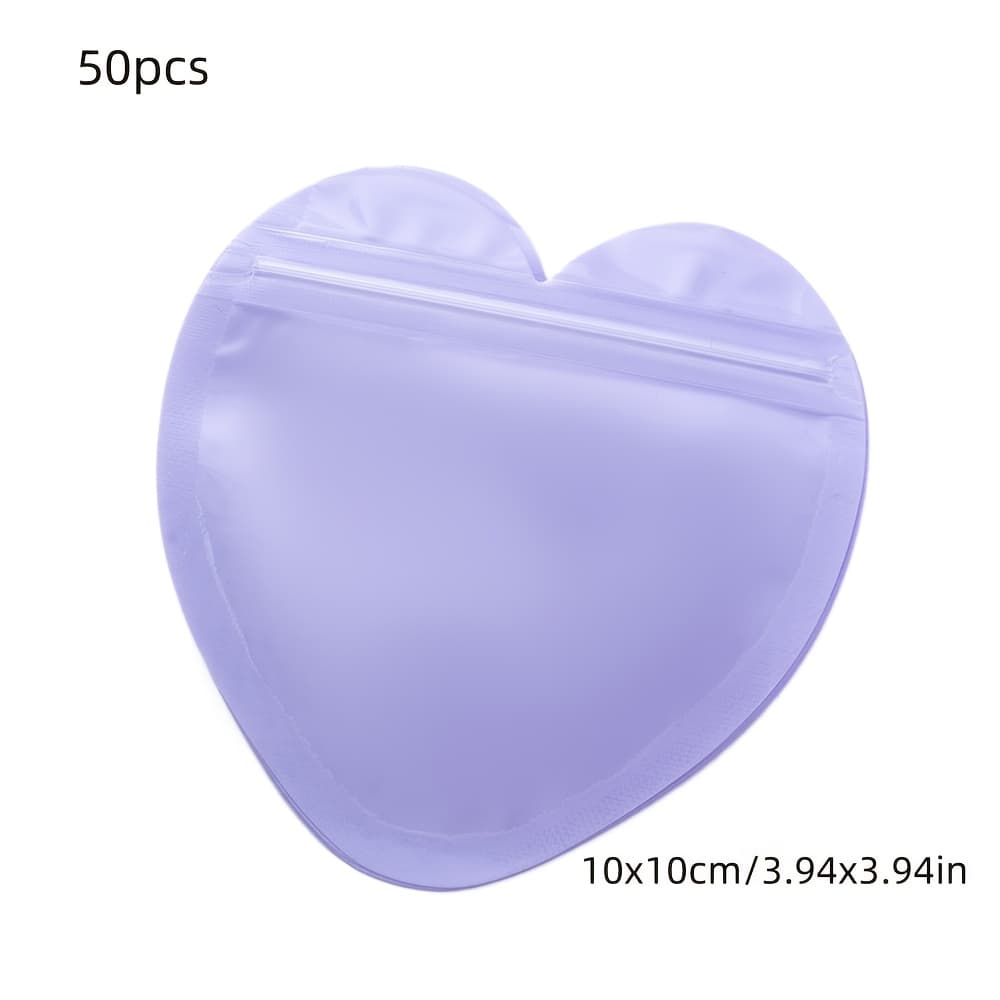 TEMU 50pcs Macaron Love Jewelry Self Sealing Bags, Jewelry Gift Bags Love Sealed Bags Candy Food Packaging Bags Sealed Zipper Packaging Jewelry Display Retail Bags