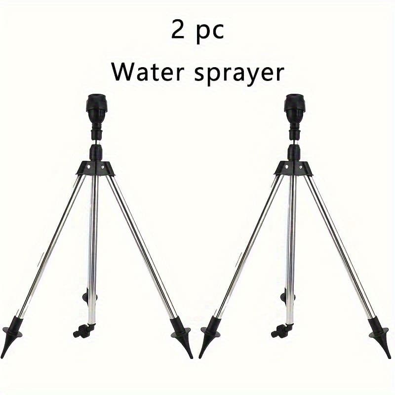 TEMU Stainless Steel Rotary Irrigation Tripod Telescopic Support Sprinkler, Lawn Irrigation, Sprinkler Garden Watering Tool With 360 Degree Watering Nozzle Rotating Tripod Sprinkler