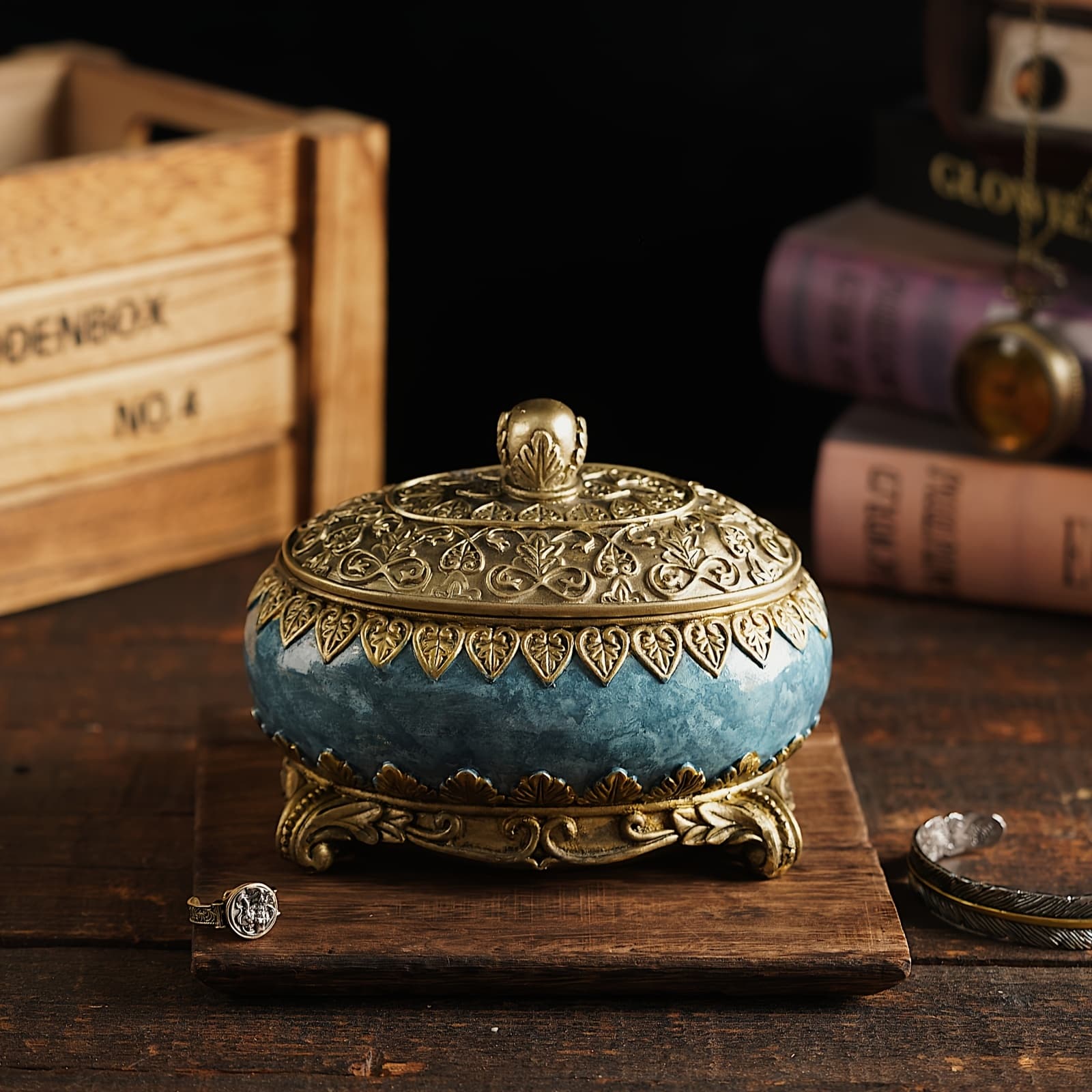 TEMU Jewelry Organizer With Lid For Home Decoration, Perfect For Storing Necklaces, Earrings, Bracelets, And Rings - Ideal Holiday Present, Jewelry Boxes