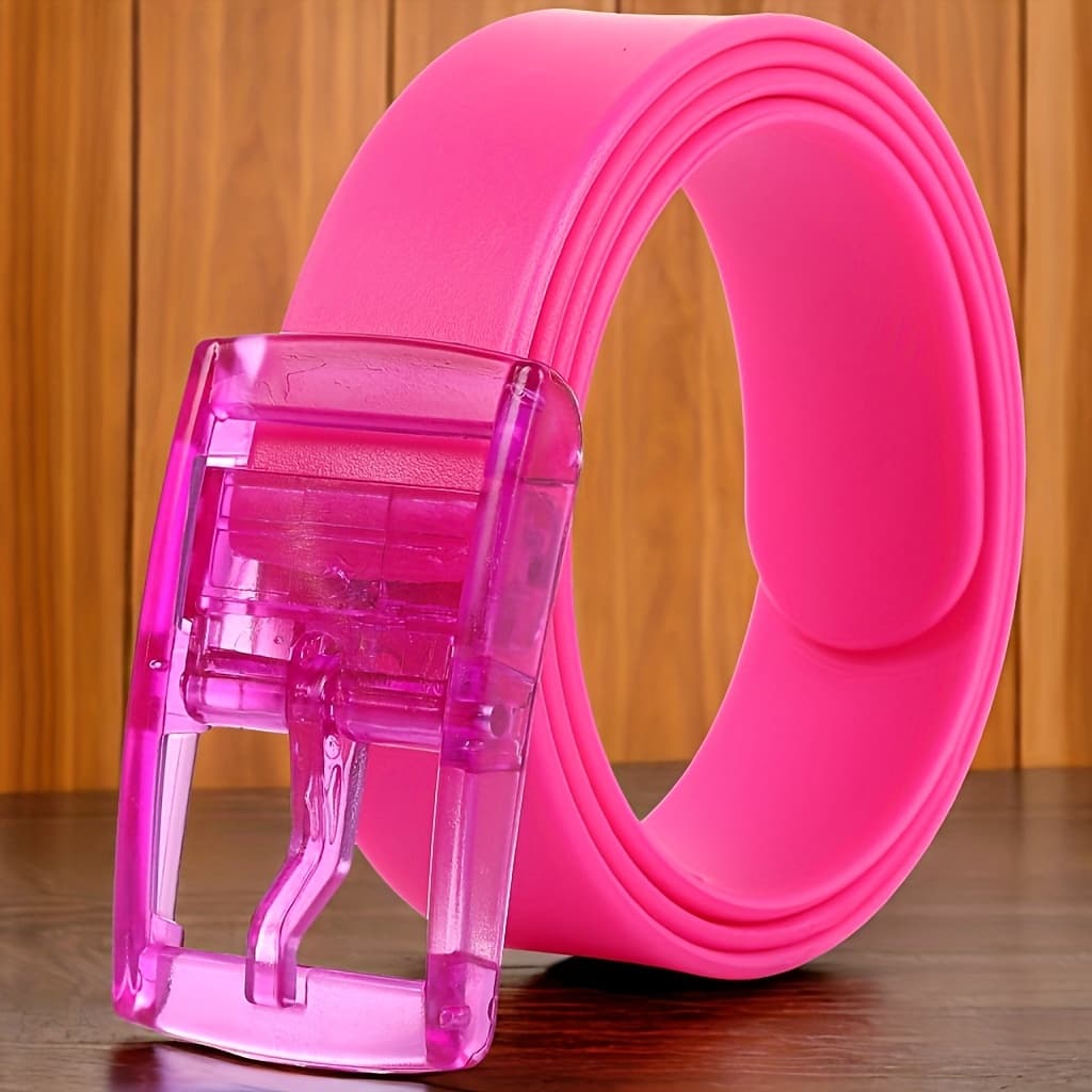 TEMU Men's Fashionable Silicone Belt With Plastic - In White And , Suitable For Casual And Formal Occasions. The Adjustable And Durable Belt Is The For Christmas, Valentine's Day, Graduation Gifts