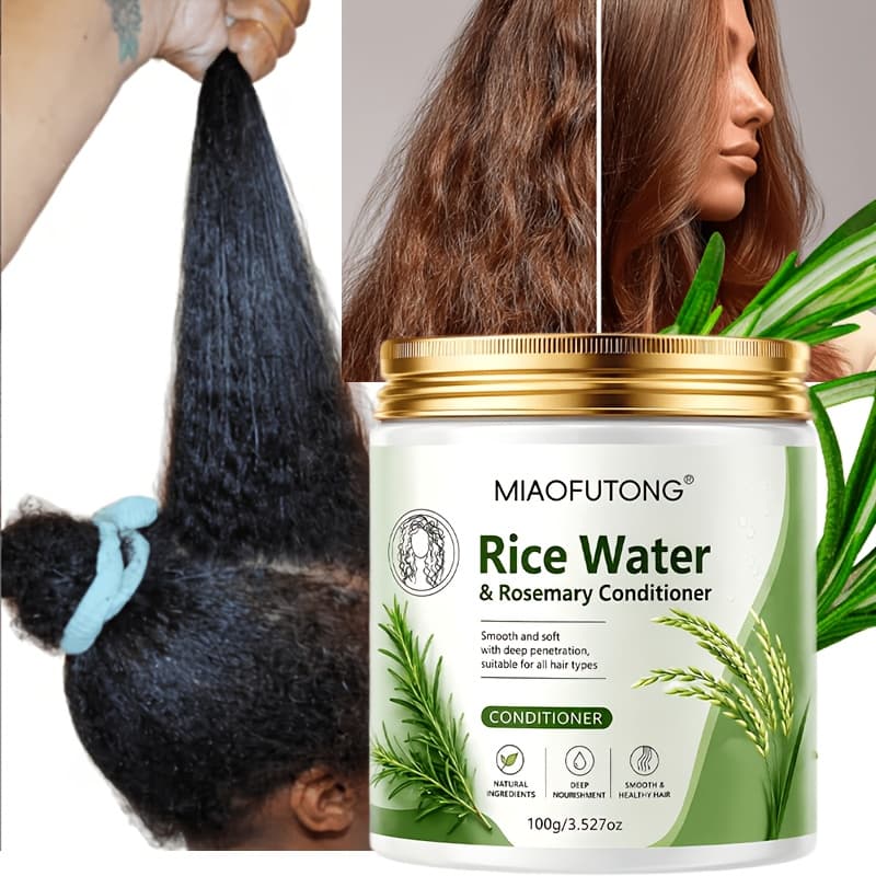 TEMU See Results In , Improvement In 1 Month - Rice Water & Rosemary Hair Mask, Tame Frizz Instantly, Non-greasy, Hair Strands, Restores Healthy Shine, , Nourishes Dry And Frizzy Hair, Cultivates