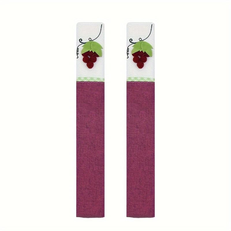 TEMU 2pcs Handmade Fabric Double Door Refrigerator Microwave Furniture Extended Door Pull Handle Protective Cover