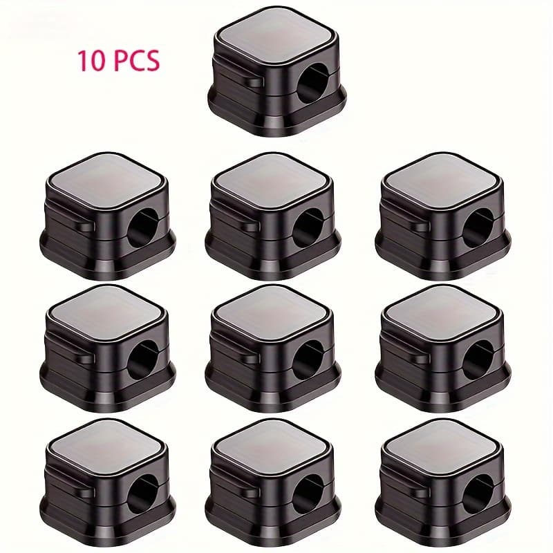 TEMU 10/20/30pcs Magnetic Cable Organizer Clips - Versatile Cord Holders For Desk, Nightstand, And Car - For Cables, Black And White Options, Cord Clips