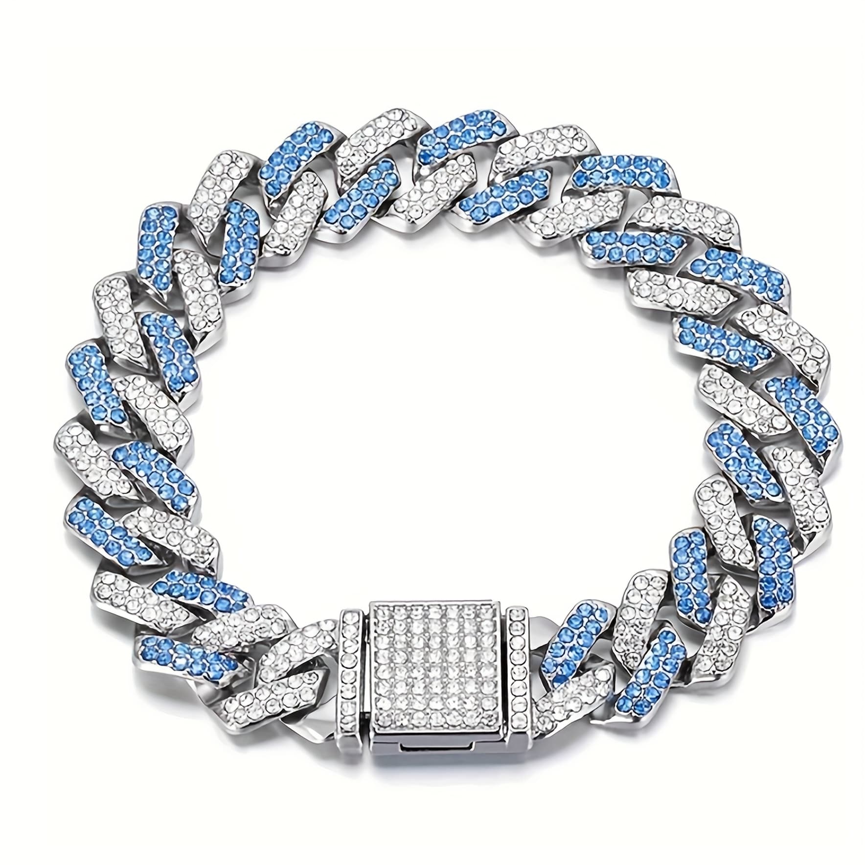 TEMU Hip Hop Cuban Dog Necklace Bling Glitter, 14mm Wide, Suitable For Small, Medium And Large Pets