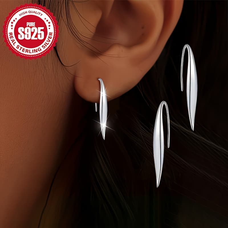 TEMU A Pair Of S925 Hook Earrings, Daily Versatile For Women, Perfect Gift For Festive Occasions, Hypoallergenic.