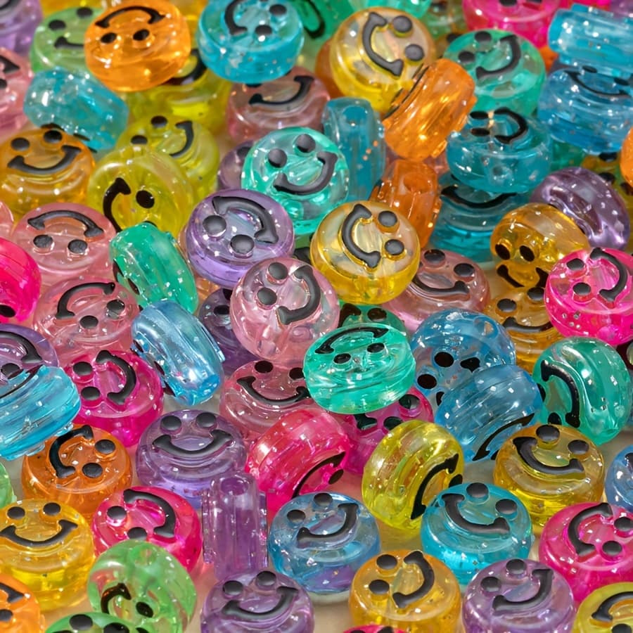 TEMU 100pcs Cute Beads For Bracelet And Necklace Making (random Color)