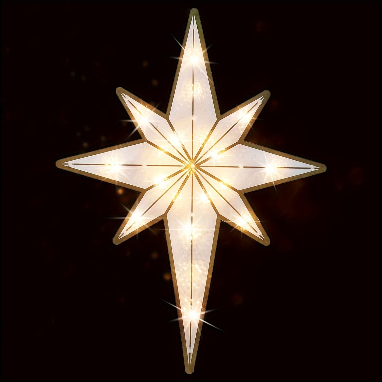 TEMU 17" 20l Star Christmas Light For Christmas Decorations, Christmas Tree Wreath Decorations Accessories Hanging Ornaments, Christmas Decor Lights For Home