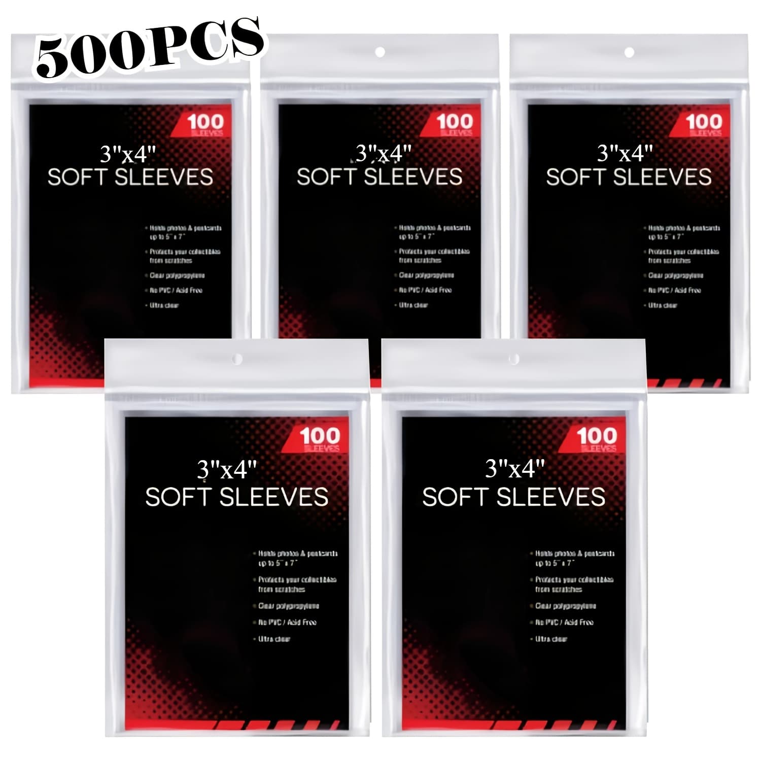 TEMU Soft Sleeves 5 Packs Of 100 For Standard Sized Cards = 500