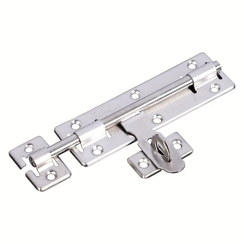 TEMU Stainless Steel Latch Surface Mounted Door 1pc Heavy-duty Stainless Steel Deadbolt And Padlock Latch, With This Latch