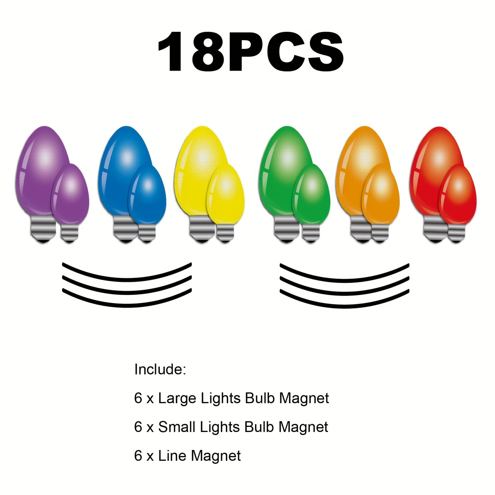TEMU 18pcs Reflective Lightbulb Magnetic Decals - Removable Self-adhesive Stickers For Car/ Fridge/ Garage/ Mailbox Decoration
