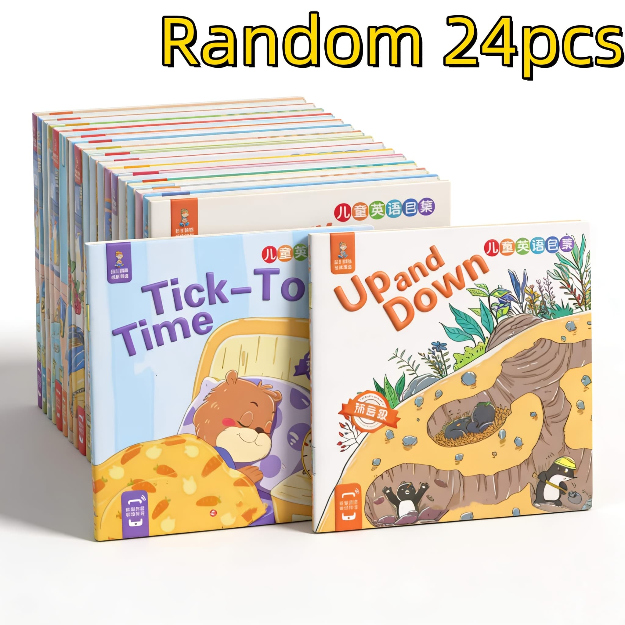 TEMU 24 Education Storybooks, Palm Sized , 1 Answer Language Training, Visual Color Enlightenment Books, Teaching Aids,