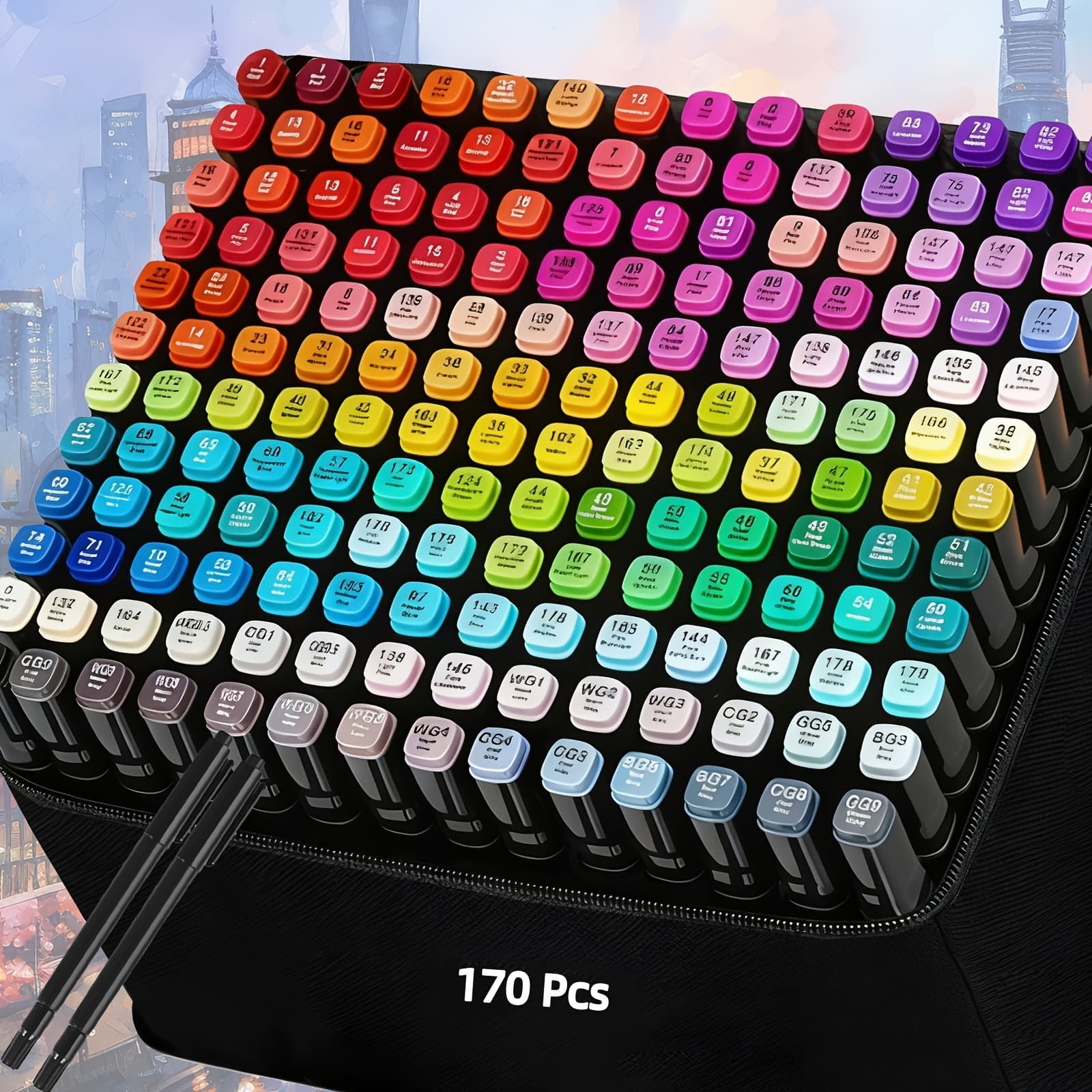 TEMU Alcohol Markers, 170pcs Dual Tip Art Markers Set For Adult Book Drawing Sketching Illustration, Chisel & Fine, Valentine's Day And Great Gifts Idea.