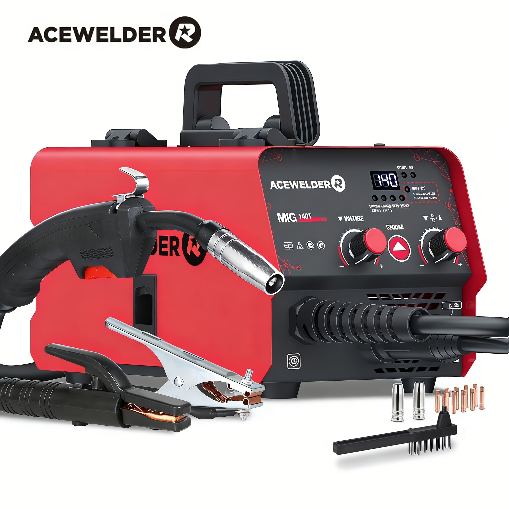 TEMU Acewelder 140a Mig Welder 110v 3 In 1 Flux Cored Mig/arc/lift Tig Welding Machine Inverter Gasless Welder Welding Machine With 1 Welding Wire And Mig Torch Ip21s