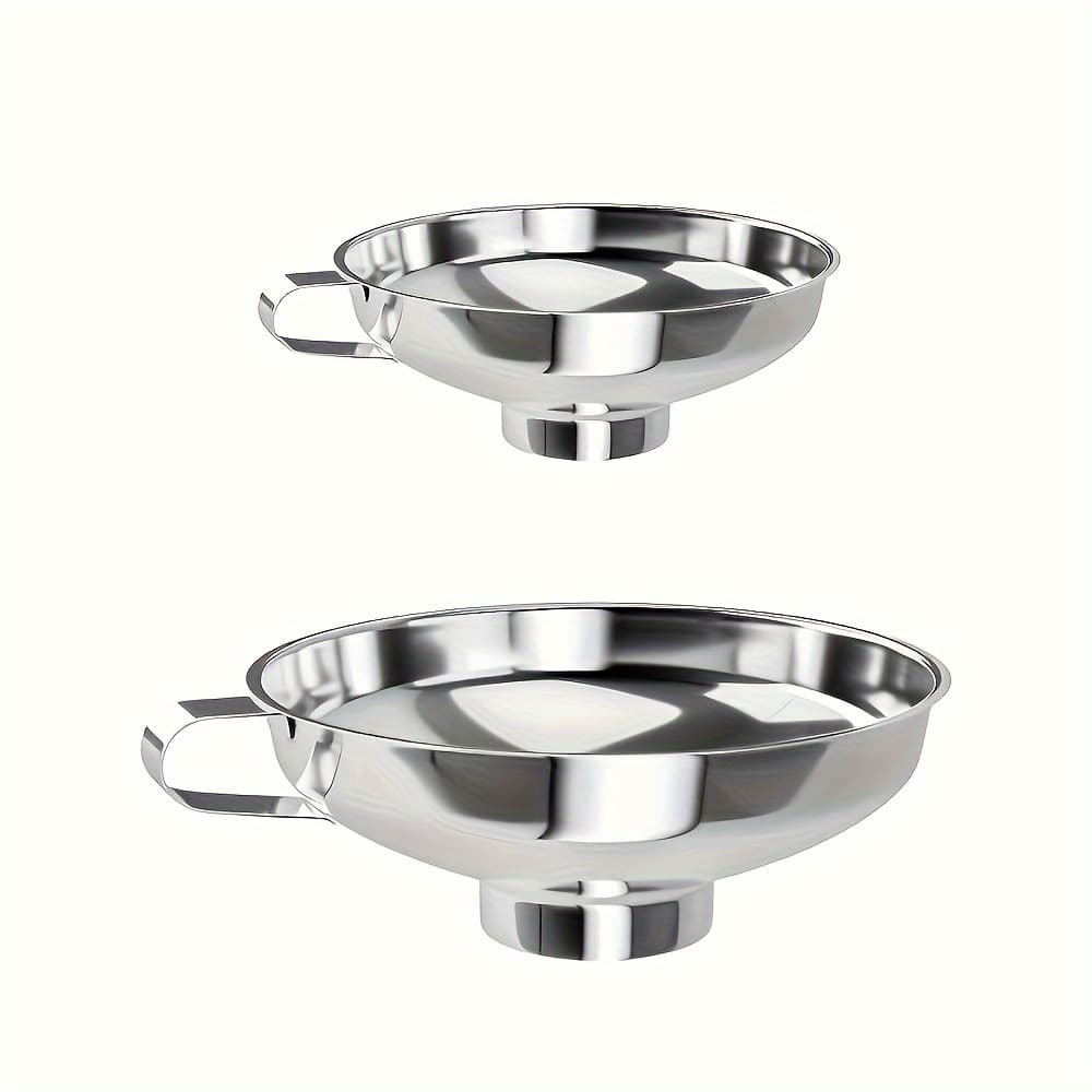 TEMU 2/3pcs, Funnel, Canning Funnel With Wide And Regular Mason Jars, Funnels For Kitchen Use, Canning Supplies Kit, Stainless Steel Small And Large Funnel Set, Kitchen Funnel, Kitchen Stuff