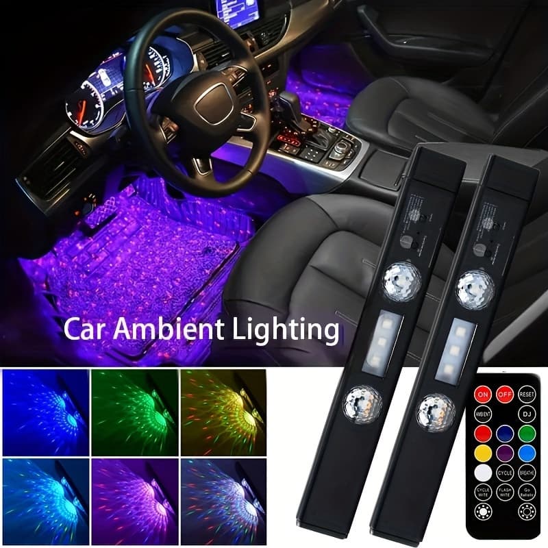 TEMU 2pcs Wireless Rgb Star Light Kit With Remote Control Usb Led Light Bar, Led Party Lights, Ambient Star Ceiling And Foot For Home Multiple Scene Use, Colorful Lights For Bedroom Party